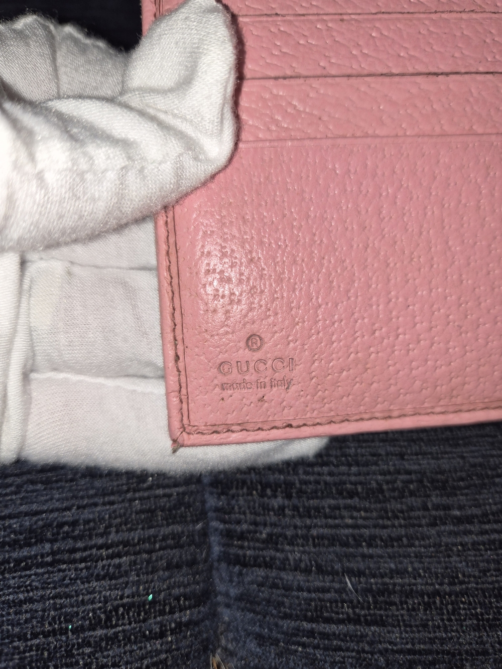 Authentic Gucci GG Canvas Wallet On Chain Pink Leather Crossbody Monogram Box - Picture 11 of 15